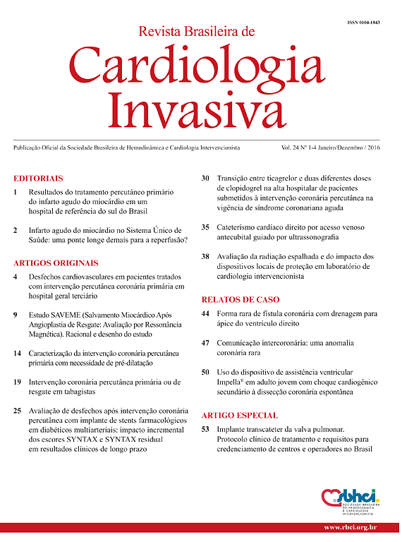 Go to journal home page - Revista Brasileira de Cardiologia Invasiva
